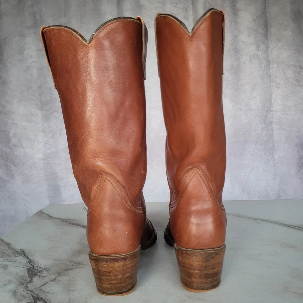 Size 6 M Vintage Wolverine Block Heel Western Boots Women's Tall